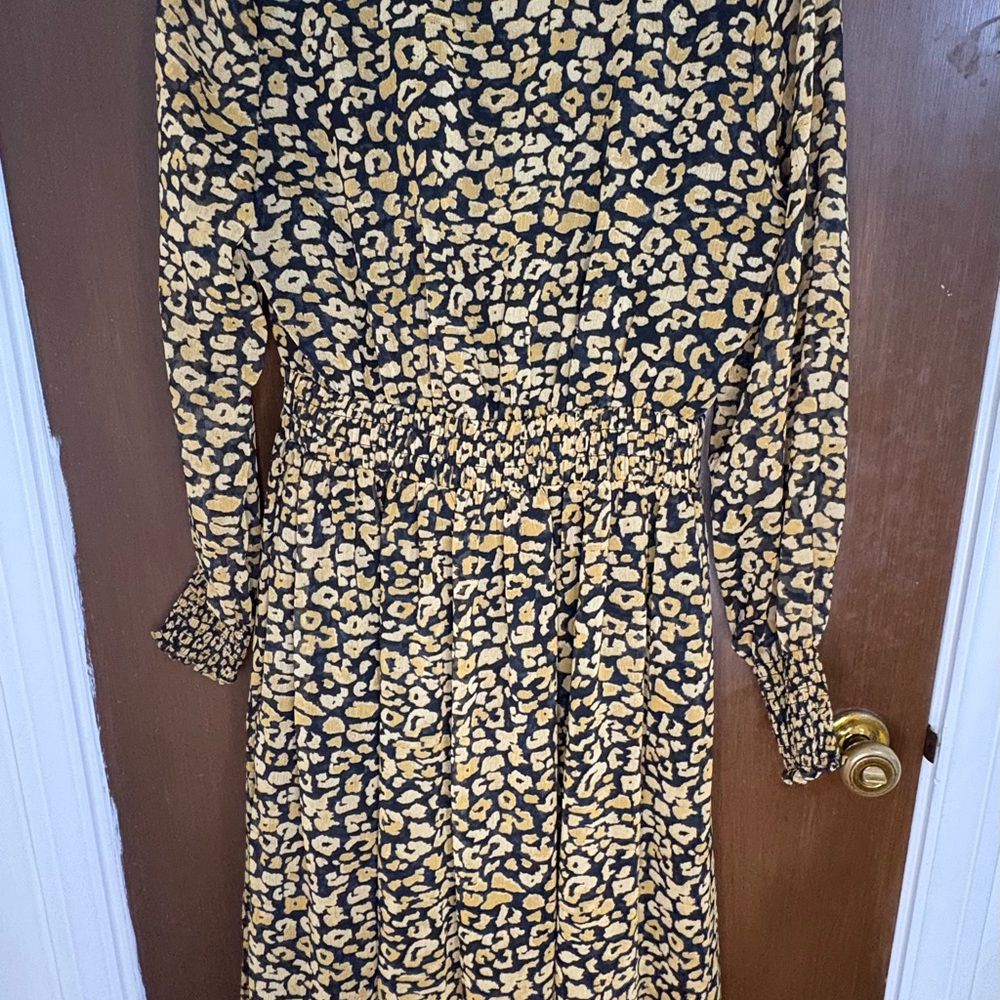 Leopard Print Long Sleeve Dress